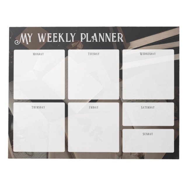 Bloco De Notas Vintage Academia Weekly Planner (Frente)