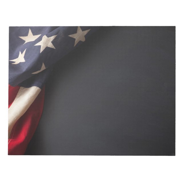 Bloco De Notas Vintage American Flag em Chalkboard (Frente)
