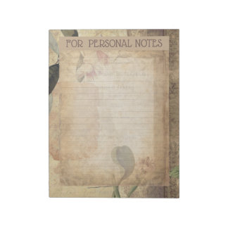Bloco De Notas Vintage antiga magnolia flor abstrato epemera