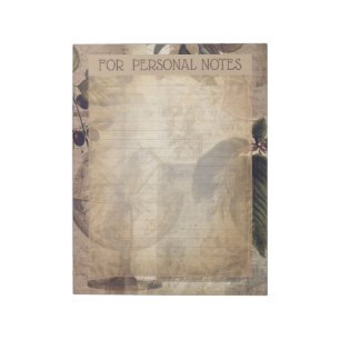 Bloco De Notas Vintage antiga oliveira abstrato epemera