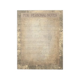 Bloco De Notas Vintage antigas notas de música efemera