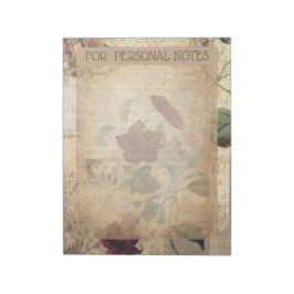 Bloco De Notas Vintage antiquado, troveoleira vermelha, abstrato 