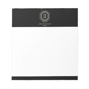 Bloco De Notas Vintage Art Deco Monographic Cinza/Notepad Preto