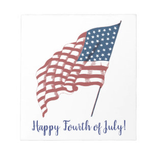 Bloco De Notas Vintage Bandeira Patriótica Americana Acenando no