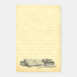 Bloco De Notas Vintage Books Escrevendo Quill Faux Paraminho Vinc