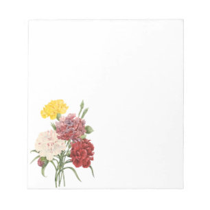 Bloco De Notas Vintage Carnations Dianthus Garden Flowers Redupli