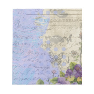 Bloco De Notas Vintage Chique Bright Paris Floral Design