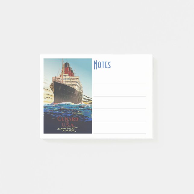 BLOCO DE NOTAS VINTAGE CUNARD AQUITANIA VIAGEM (Frente)