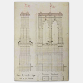 Bloco De Notas Vintage da arquitetura Brooklyn Bridge NYC
