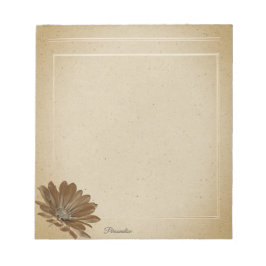 Bloco De Notas Vintage Daisy WildFlower Antigo Papel Pessoal