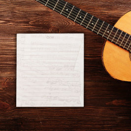 Bloco De Notas Vintage Elegant Sheet Music Monograma Inicial Linh