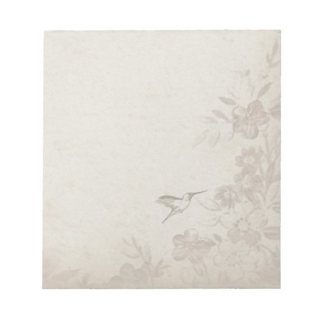 Bloco De Notas Vintage Floral Beige (Frente)