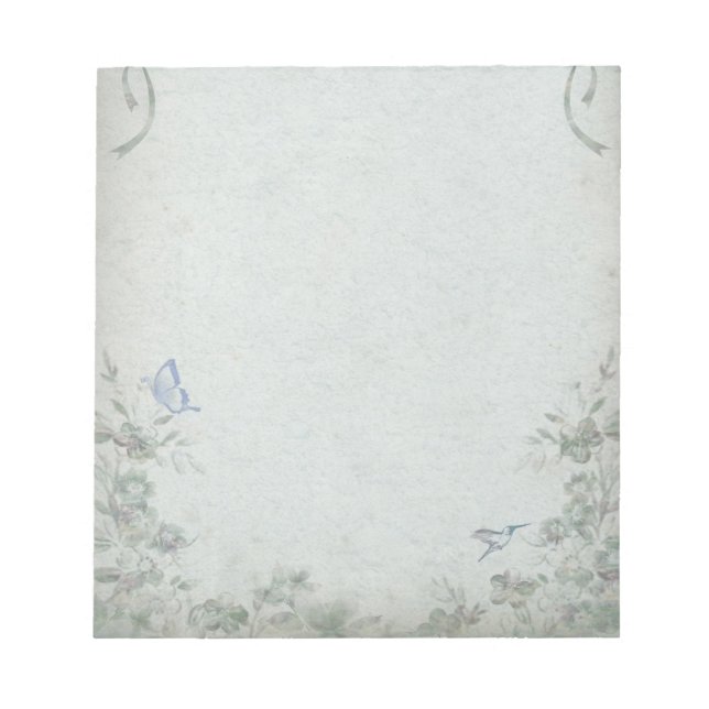 Bloco De Notas Vintage Floral Blue (Frente)