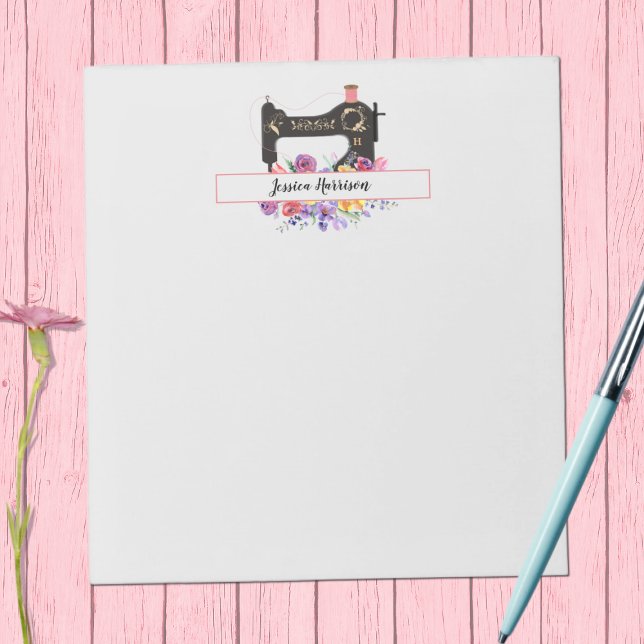 Bloco De Notas Vintage Floral Personalizada (Criador carregado)