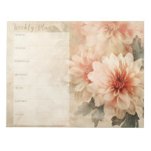 Vintage Floral Weekly Planner - Papel de Carta Pes