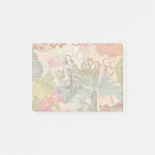 Bloco De Notas Vintage Flowers Hula Colorful Hawaiian Tropical