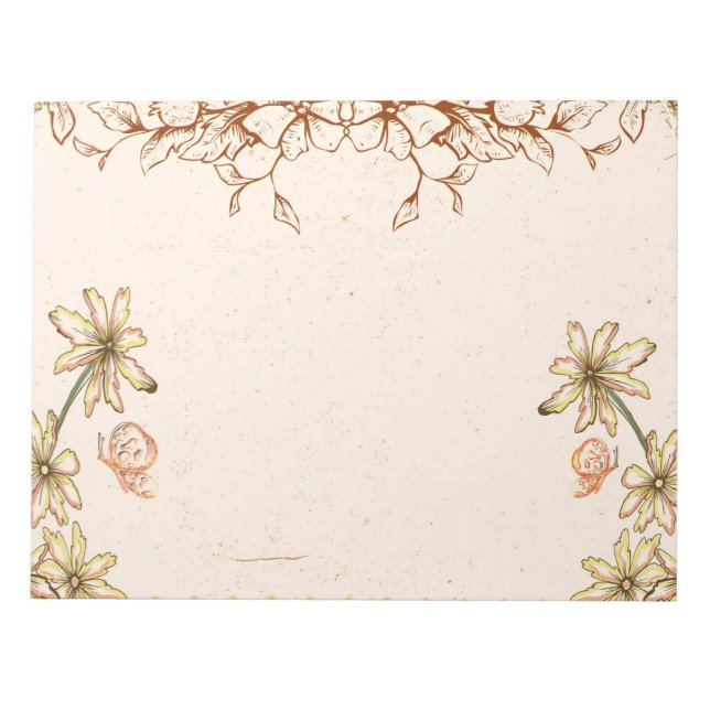 Bloco De Notas Vintage Flowers Wedding (Frente)