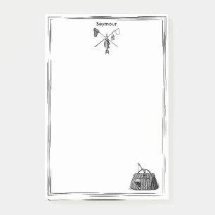 Bloco De Notas Vintage Fly Fisheries Monogramas Posto-It Notes