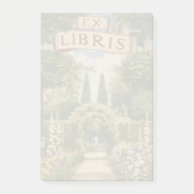Bloco De Notas Vintage Garden Ex Libris Bookplate  (Frente)