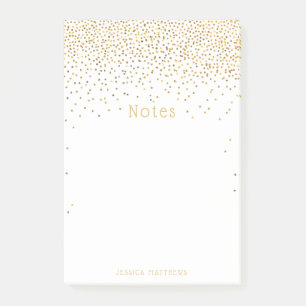Bloco De Notas Vintage Glam Dourada Confetti