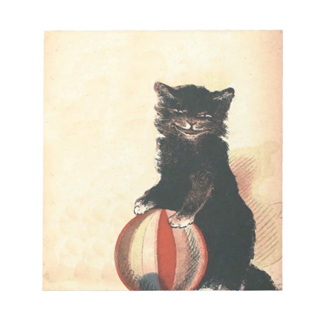 Bloco De Notas Vintage HALLOWEEN Black Cat (Frente)