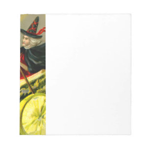 Bloco De Notas Vintage Halloween Black Cat and Witness