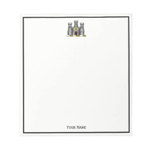 Bloco De Notas Vintage Heraldic Castle Emblem CoatofArms Crest C