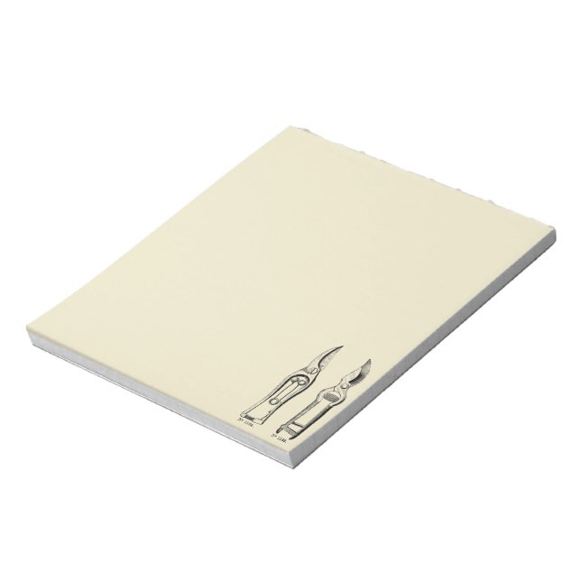Bloco De Notas VINTAGE ILLUSTRATION Gardenol Tool Pruners Memo (Invertido)