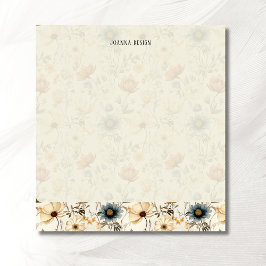 Bloco De Notas Vintage Navy Terracotta Flor de Campo Chic
