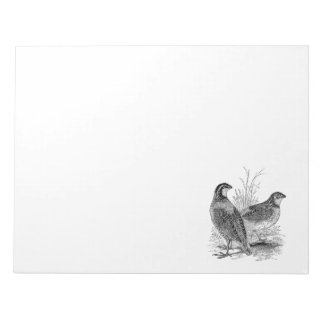 Bloco De Notas Vintage Quail Birds - Pássaro Retro Personalizado
