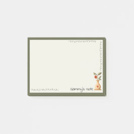 Bloco De Notas Vintage Rose in Vase, green border, Post-It Notes