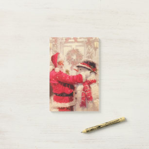 Bloco De Notas Vintage Santa Claus Snowman Natal Festivo