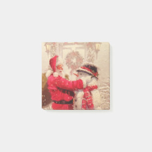 Bloco De Notas Vintage Santa Claus Snowman Natal Festivo
