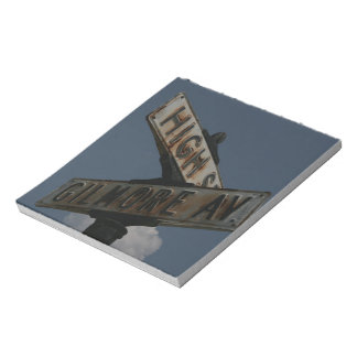 Bloco De Notas Vintage Street Sign