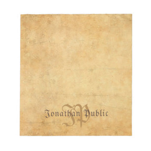 Bloco De Notas Vintage Texto manuscrito Monograma Modelo Legal