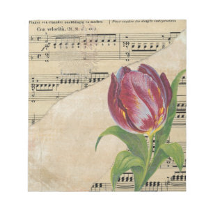 Bloco De Notas Vintage Victorian Music Romance Tulips