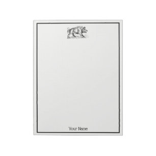 Bloco De Notas Vintage Wild Boar Draar BW #2