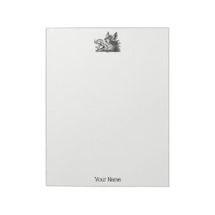 Bloco De Notas Vintage Wild Boar Head Desenho BW