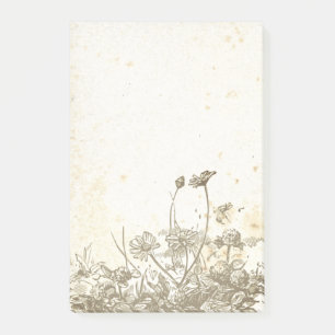 Bloco De Notas Vintage Wildflower Parerge Poste Notas