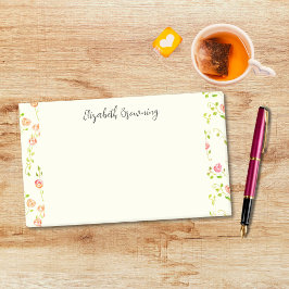 Bloco De Notas Vintagem De Rosa De Jardim De Cottagecore