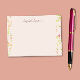 Bloco De Notas Vintagem De Rosa De Jardim De Cottagecore