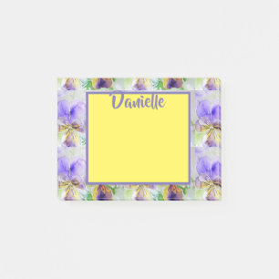 Bloco De Notas Viola Watercolor Art Mulheres Nome Postam Notas