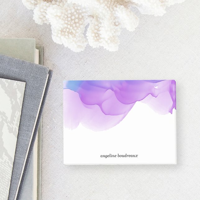 Bloco De Notas Violet Watercolor Personalizado (Criador carregado)