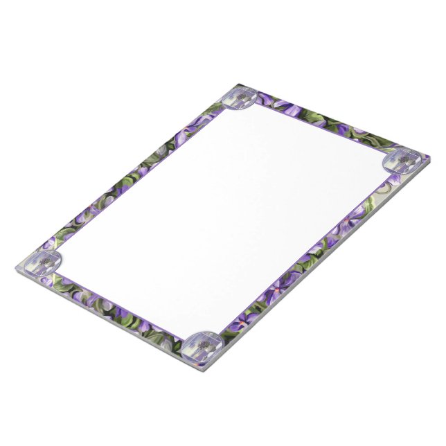 Bloco De Notas violetas em vidro luar (Inclinado)