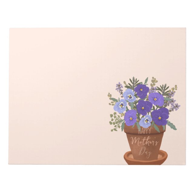 Bloco De Notas Violetas Roxas em um Vaso – Arranjo Floral do Dia  (Frente)
