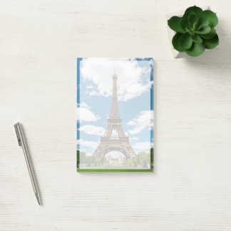 Bloco De Notas Vista da Torre Eiffel do Parque Público Champ de M