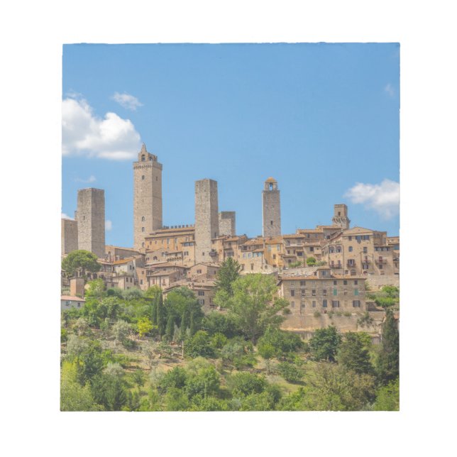 Bloco De Notas Vista panorâmica de San Gimignano Toscana Itália (Frente)