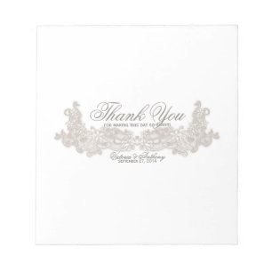 Bloco De Notas Vítima Floral de Lace Branco Design de Enfeite Bar