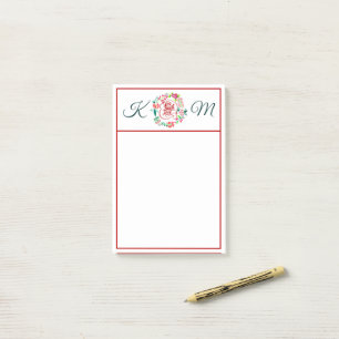 Bloco De Notas Viva ri amor floral Monogramada