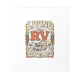 Bloco De Notas Vivendo o Sonho da RV Camisa de Acampamento Vintag